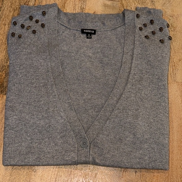 TORRID • SKELETON CARDIGAN • GRAY • SIZE 4 Spooky Halloween - Picture 8 of 9